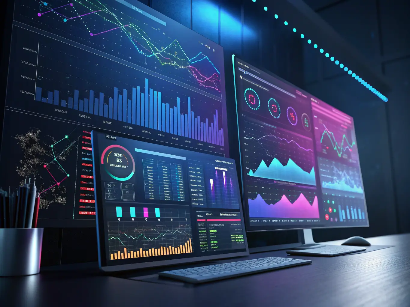 A visual representation of data analysis and insights, highlighting the benefits of AI in decision-making and strategic planning.